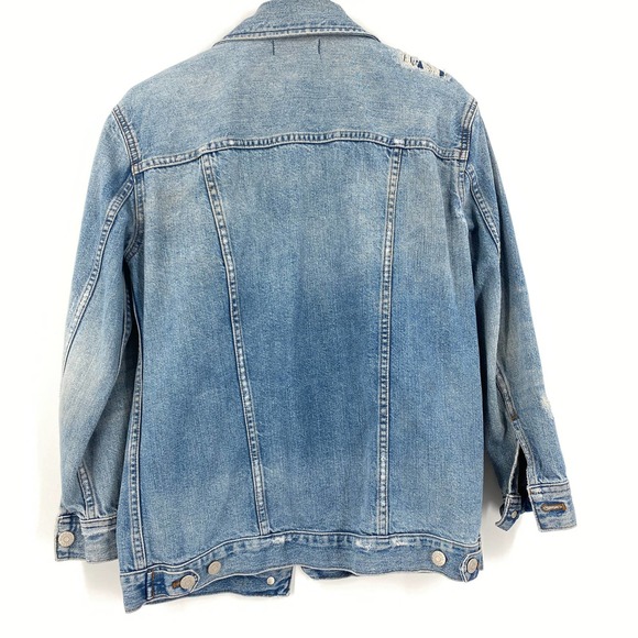 Madewell Oversized Distressed Denim Jacket Size XS Style C5791 - Picture 4 of 4